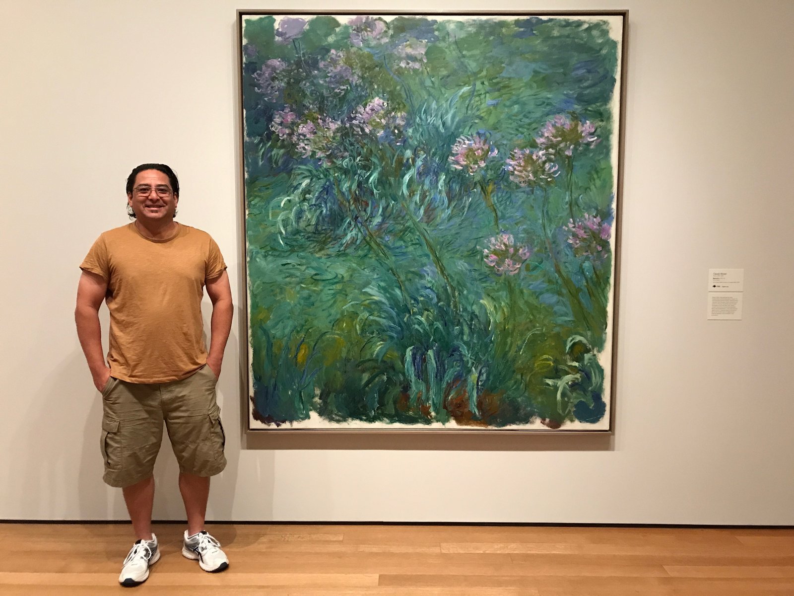 Lee at MoMA in front of Claude Monet&rsquo;s Agapanthus